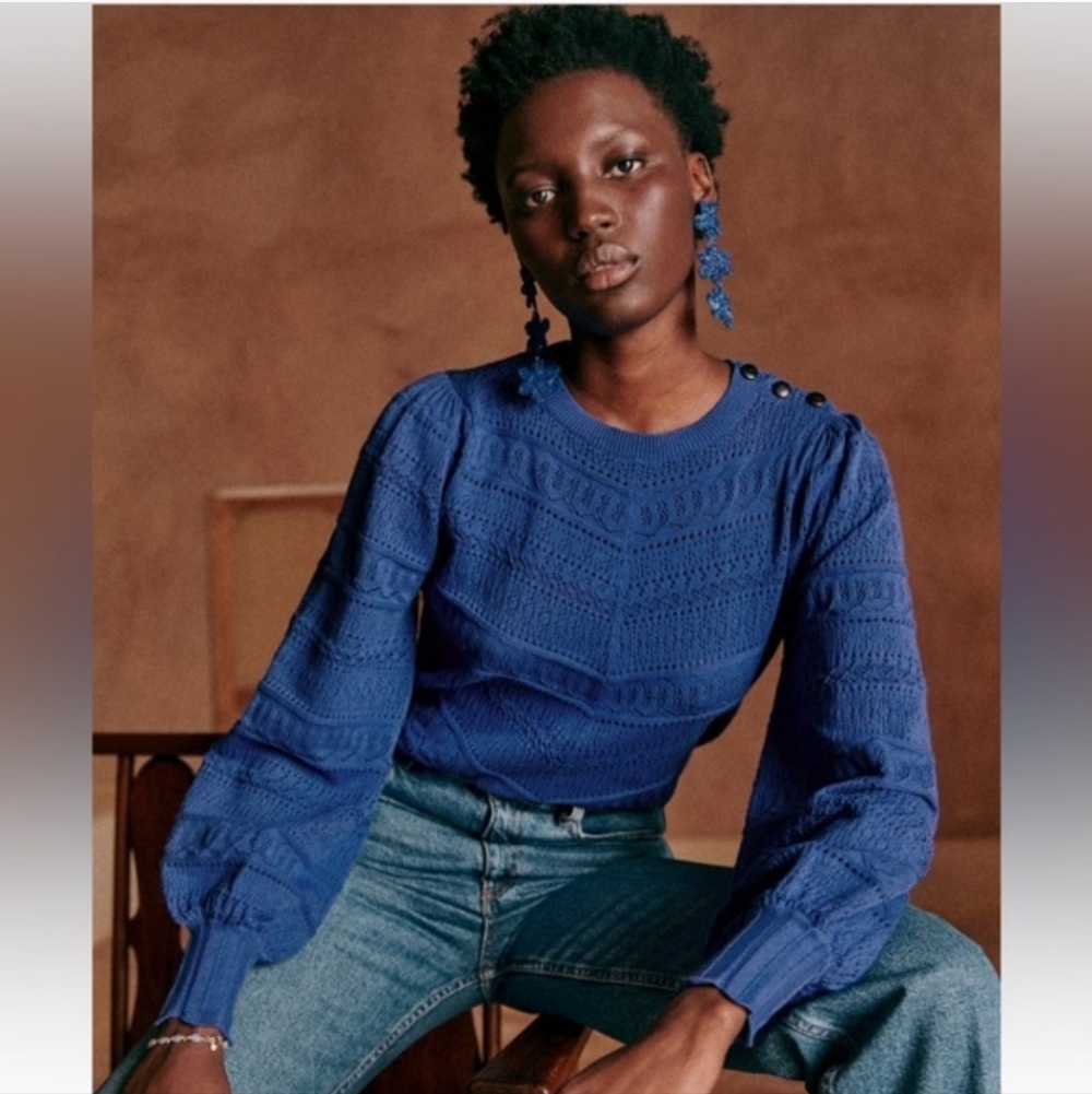 Sezane Soline Jumper, Indigo/Blue, XXS